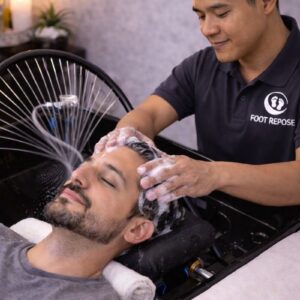 Deep Hair and Beard Washing With Thai Facial