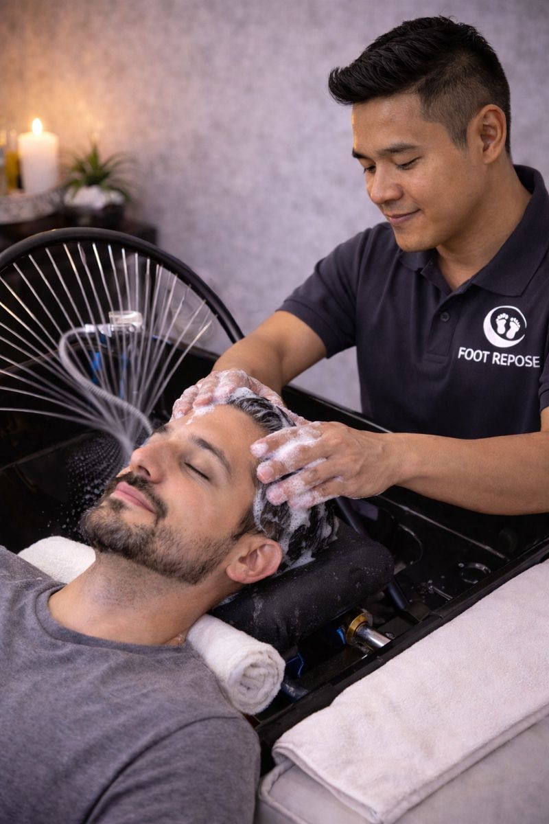Deep Hair and Beard Washing With Thai Facial